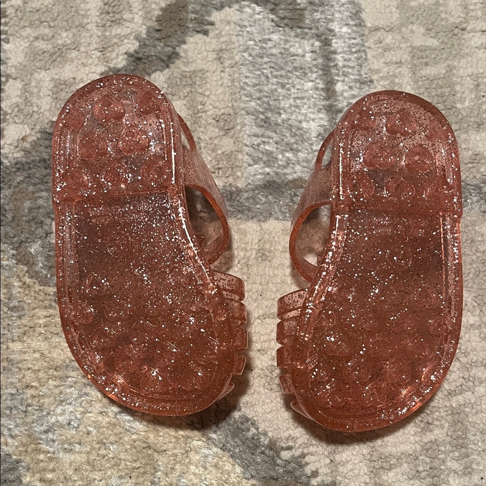 Sparkly Pink Kids Jelly Sandals - Picture 2 of 2